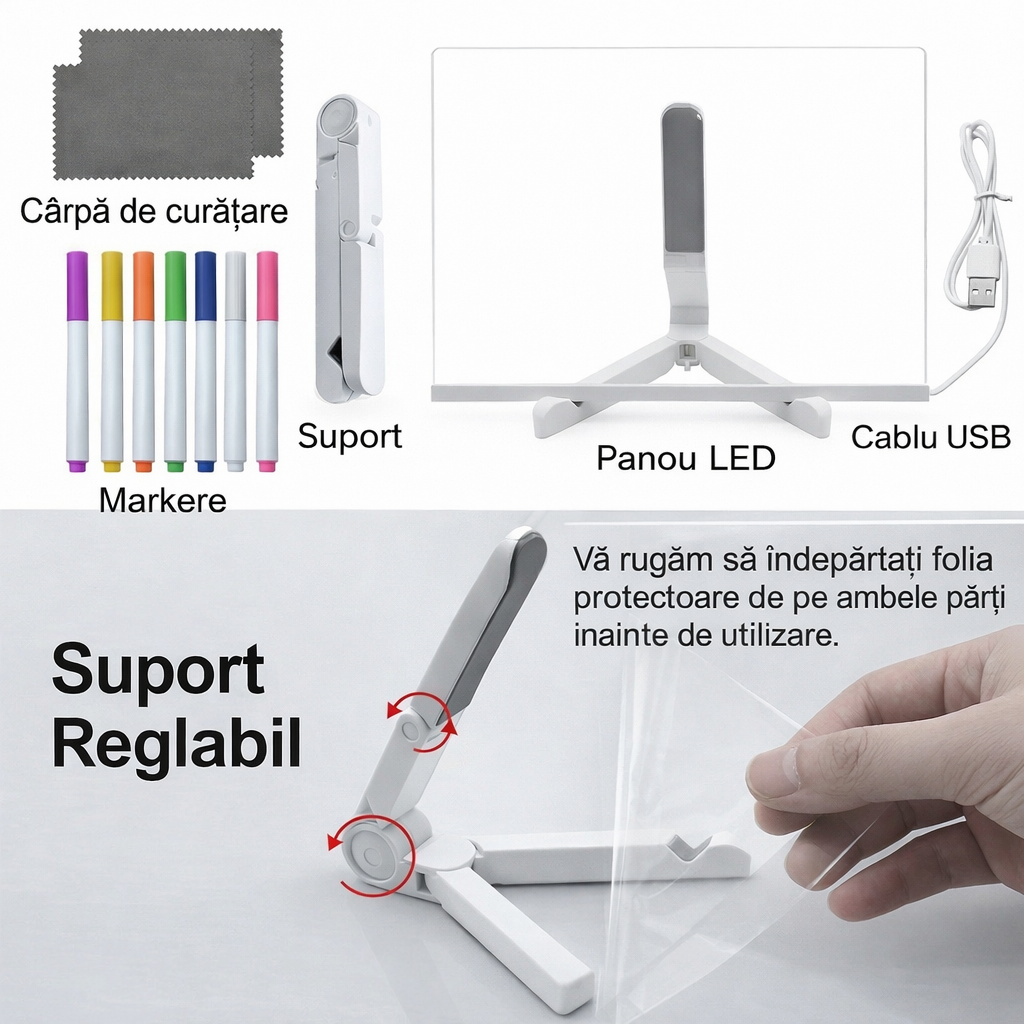 Tabletă de Desen Luminoasă LED pentru Copii