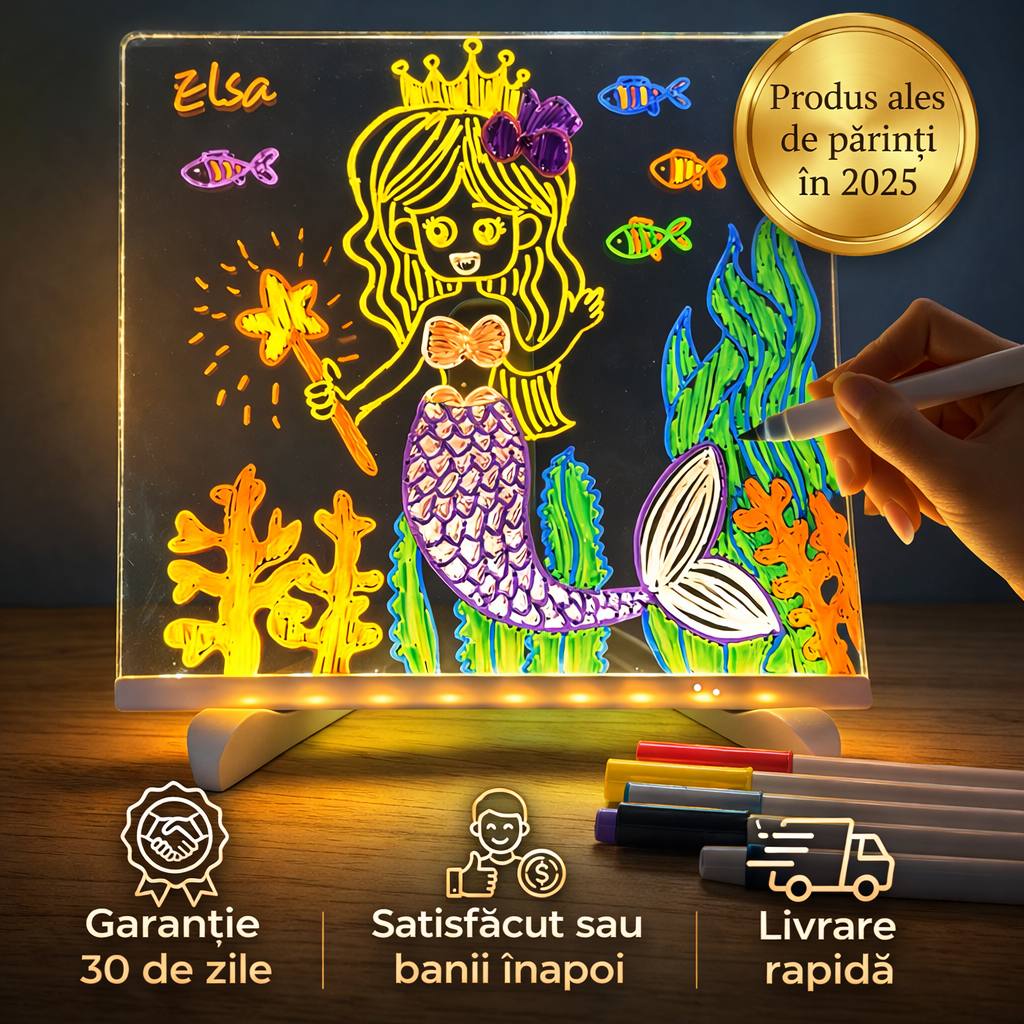 Tabletă de Desen Luminoasă LED pentru Copii