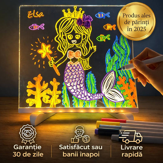 Tabletă de Desen Luminoasă LED pentru Copii